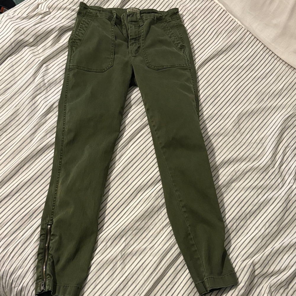 J Crew Size 25 Olive Green Casual Pants